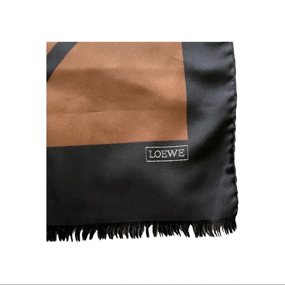 LOEWE Silk Fringe Scarf Hand Rolled